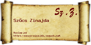 Szűcs Zinajda névjegykártya